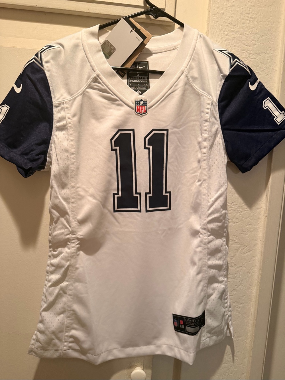 NFL Man’s Small White and Navy #11 Cowboys Football Jersey